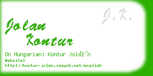 jolan kontur business card